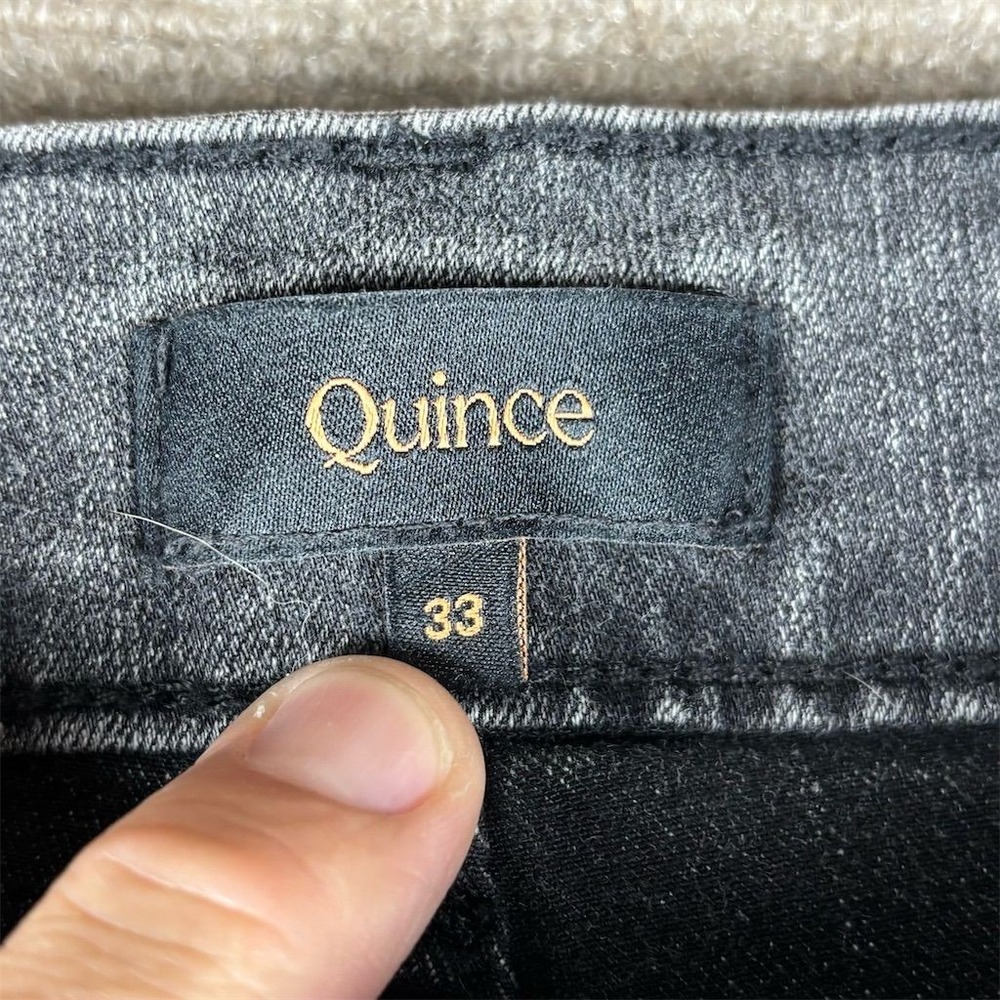 Quince Women's Wide-Leg Jeans Size 33 Gray Dark Wash Stretch Denim - Picture 4 of 5